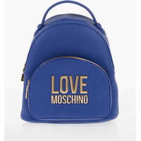 Rucsacuri Love Solid Color Faux Leather Backpack With Golden Logo Femei
