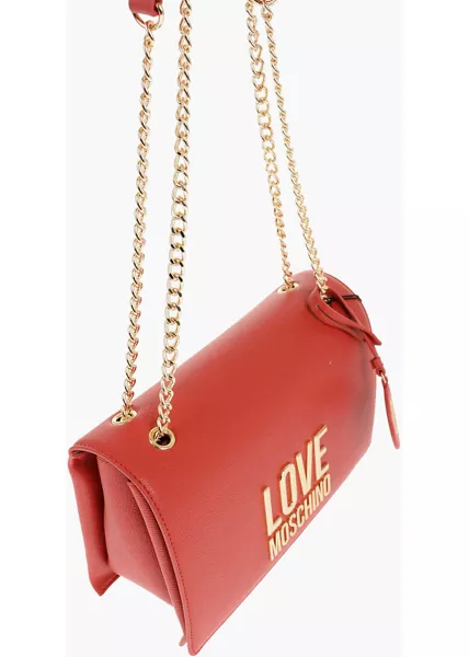 Genti de umar Moschino Love Faux Leather Shoulder Bag With Golden Details Red Femei (BM 11487951) 3