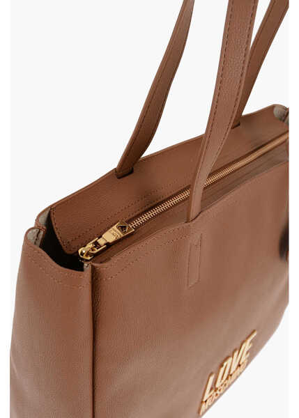 Genti de umar Moschino Love Faux Leather Shoulder Bag With Golden Logo Brown Femei (BM 11487954) 4