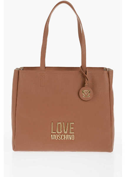 Genti de umar Moschino Love Faux Leather Shoulder Bag With Golden Logo Brown Femei (BM 11487954) 1