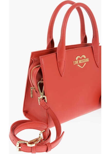 Genti de mana Moschino Love Solid Color Tote Bag With Golden Logo Red Femei (BM 11488128) 2
