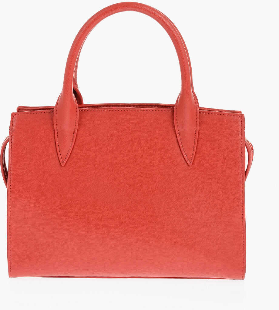 Genti de mana Moschino Love Solid Color Tote Bag With Golden Logo Red Femei (BM 11488128) 3