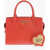 Moschino Love Solid Color Tote Bag With Golden Logo Red