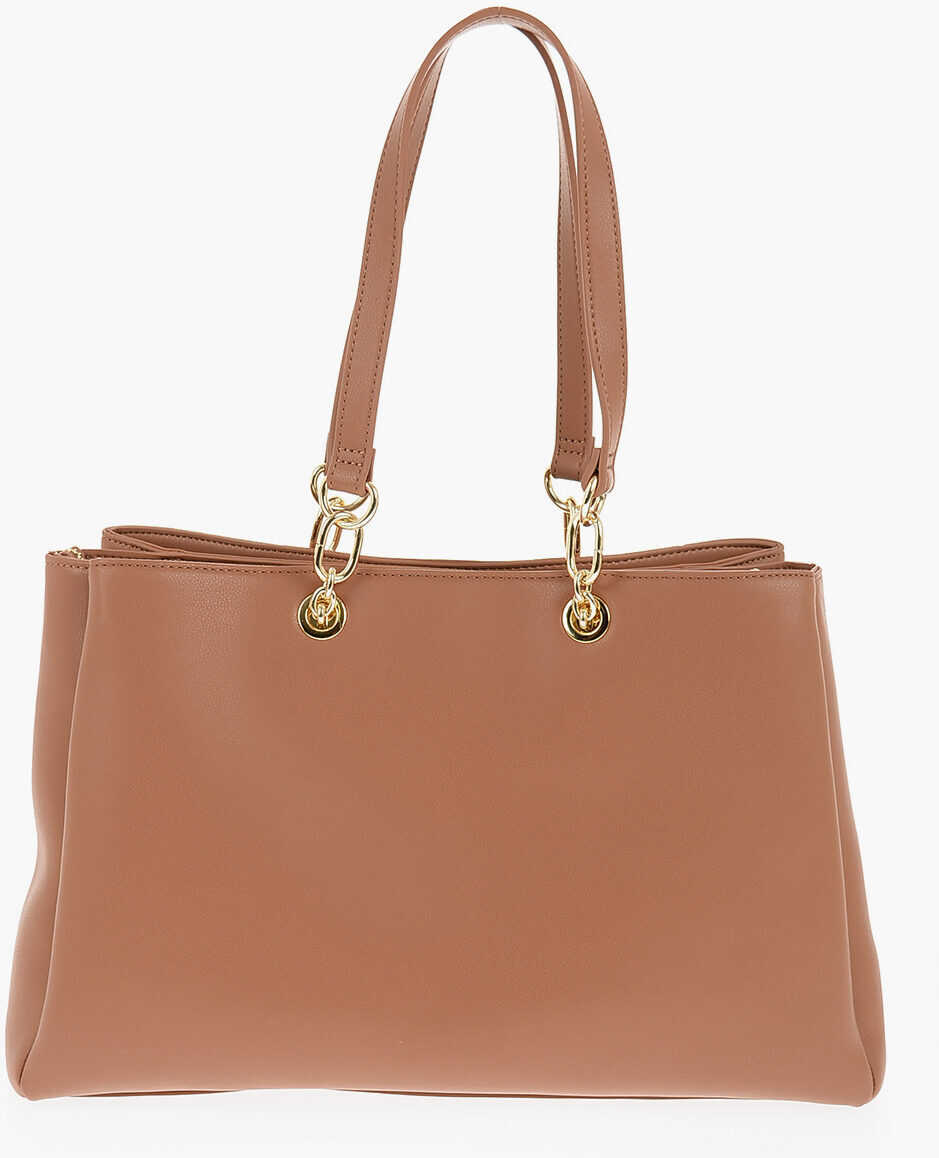 Genti de umar Moschino Love Faux Leather Tote Bag With Golden Logo Brown Femei (BM 11488134) 3