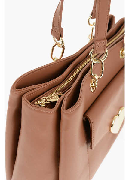 Genti de umar Moschino Love Faux Leather Tote Bag With Golden Logo Brown Femei (BM 11488134) 4