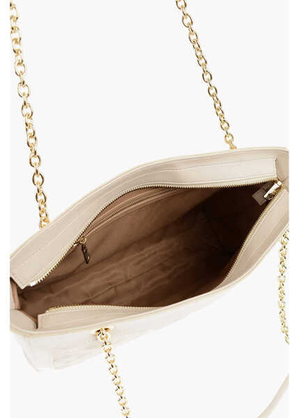 Genti de umar Moschino Love Quilted Faux Leather Shoulder Bag With Golden Logo Beige Femei (BM 11488167) 4