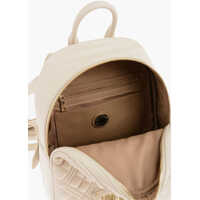 Rucsacuri Moschino Dama - Rucsacuri Moschino Love Quilted Faux Leather Backpack With Golden Logo Beige Femei (BM 11488173) - B-mall.ro