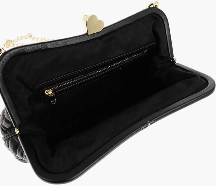 Genti tip postas Moschino Love Quilted Faux Leather Bag With Golden Chain And Heart De Black Femei (BM 11488176) 4