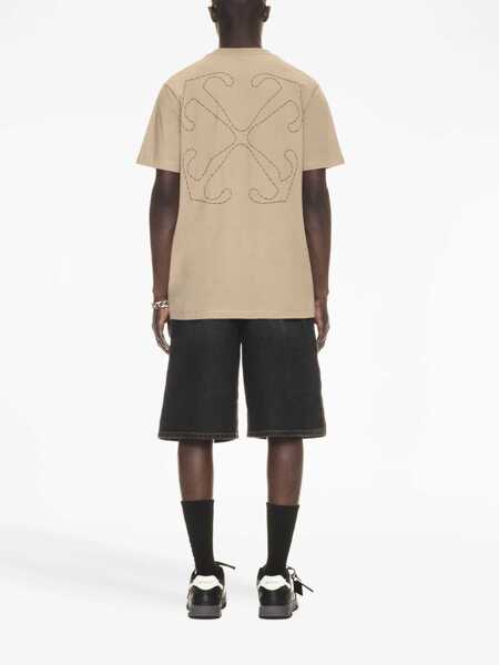 Tricouri Off-White Off Stitch T-Shirt BEIGE Barbati (BM 11488386) 4