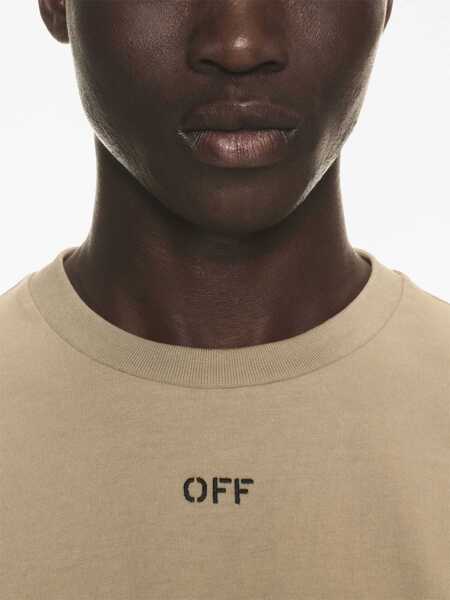 Tricouri Off-White Off Stitch T-Shirt BEIGE Barbati (BM 11488386) 5