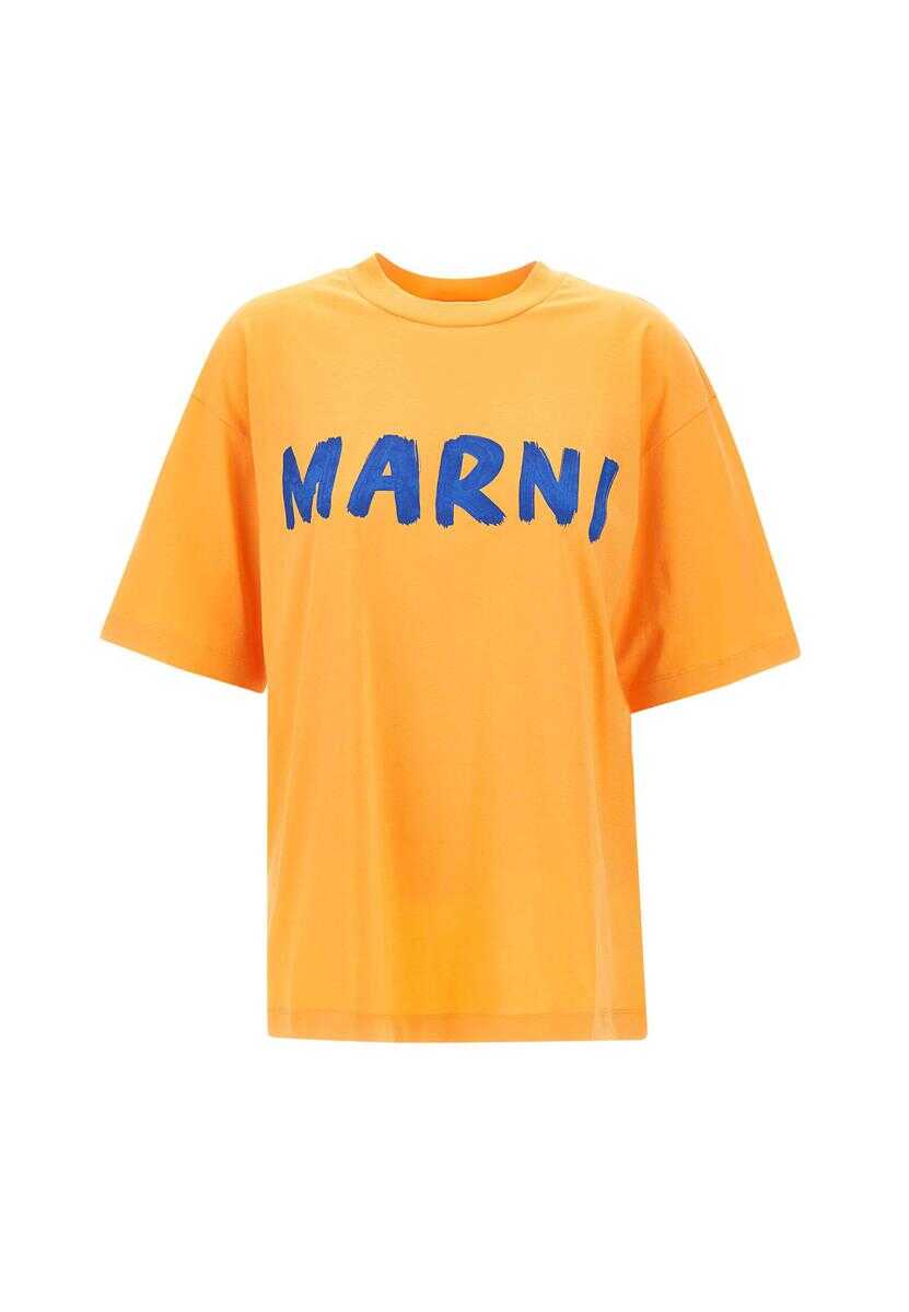 Poze Marni MARNI Organic cotton t-shirt ORANGE b-mall.ro 
