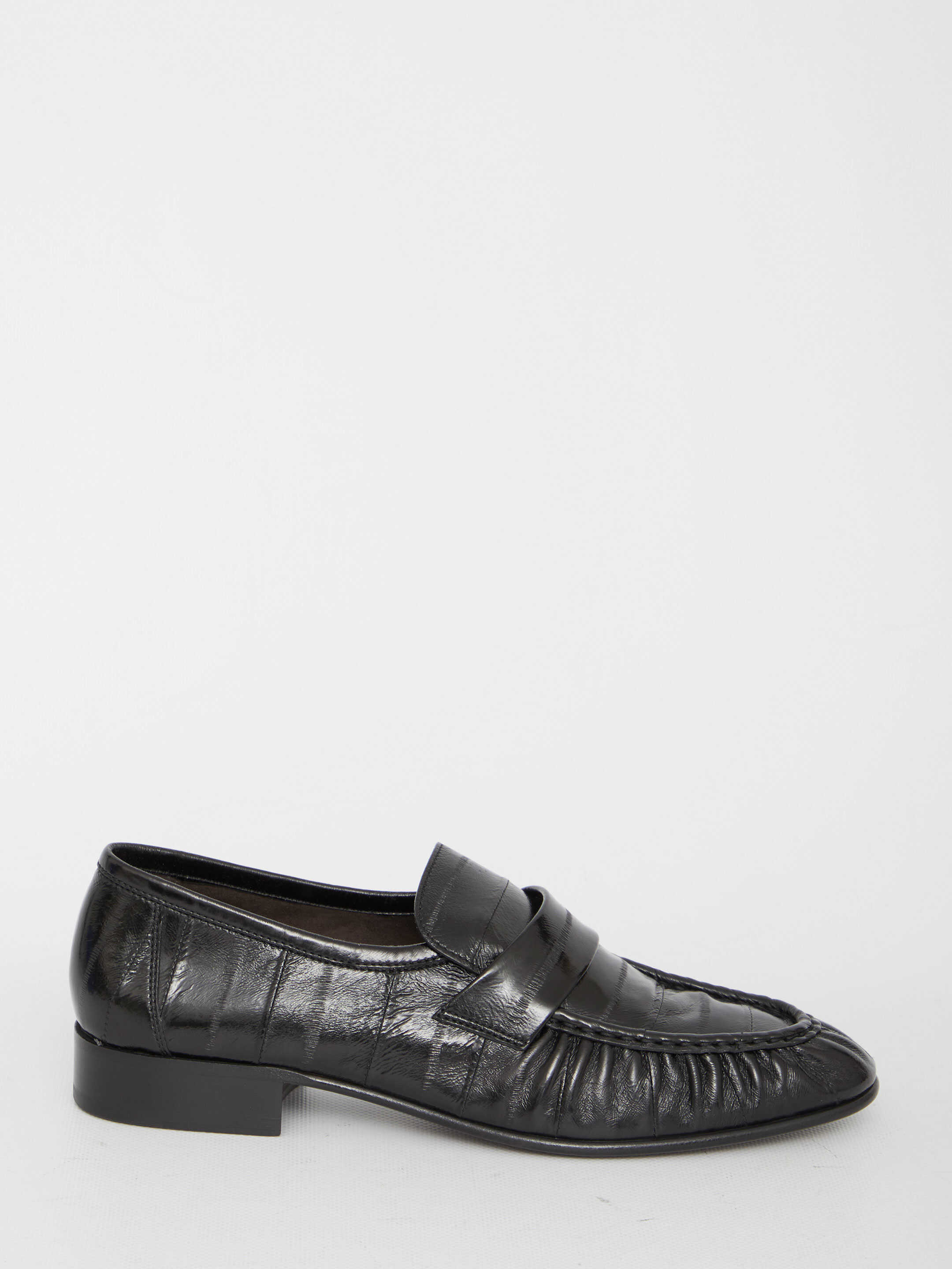 THE ROW Soft Loafers In Eel BLACK