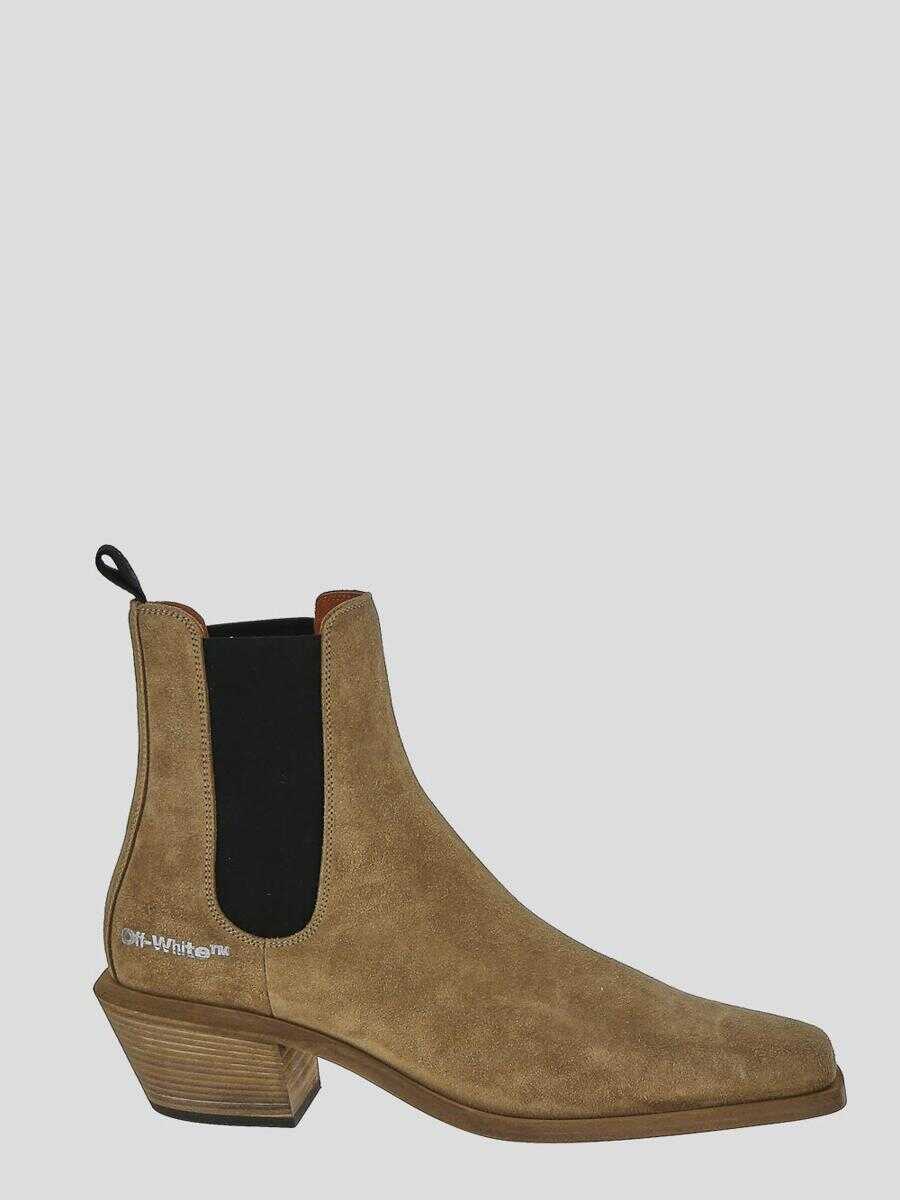 Off-White Off- Ankle Boots BROWNBLACK