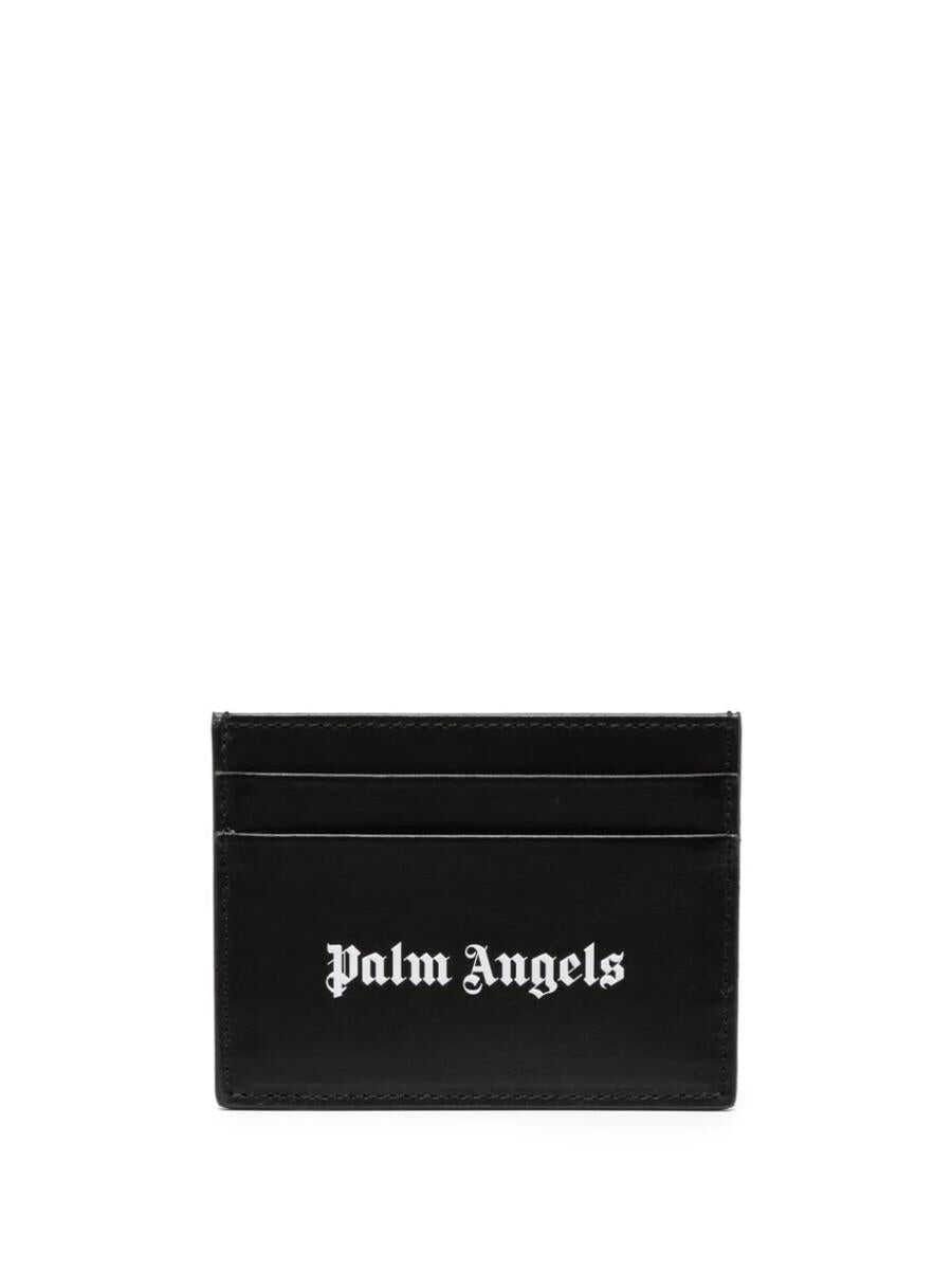 Palm Angels PALM ANGELS logo-print leather card holder BLACK OFF WHITE