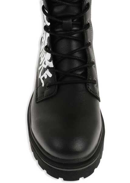 Ghete Versace Jeans Couture Leather Syrius Combat Boots With Contrasting P Black Barbati (BM 11507310) 4