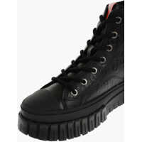 Pantofi sport Moschino Dama - Sneakers Moschino Love Leather High-Top Sneakers With Side Zip And Chunky Sole Black Femei (BM 11507346) - B-mall.ro