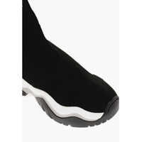 Pantofi sport Moschino Dama - Sneakers Moschino Love Solid Color Roller45 Sock Sneakers With Embossed Hearts Black Femei (BM 11507367) - B-mall.ro