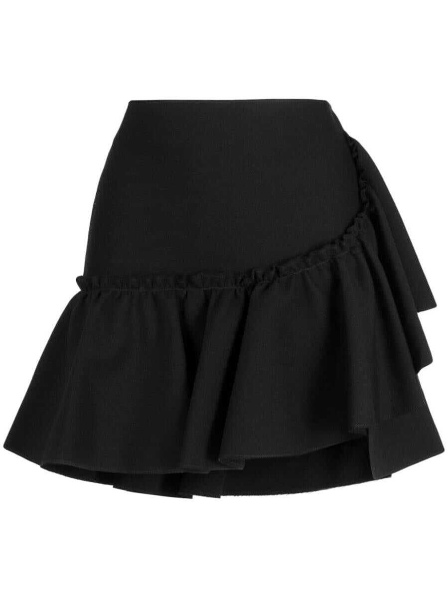 MSGM MSGM ruffle-detailing high-waist skirt BLACK