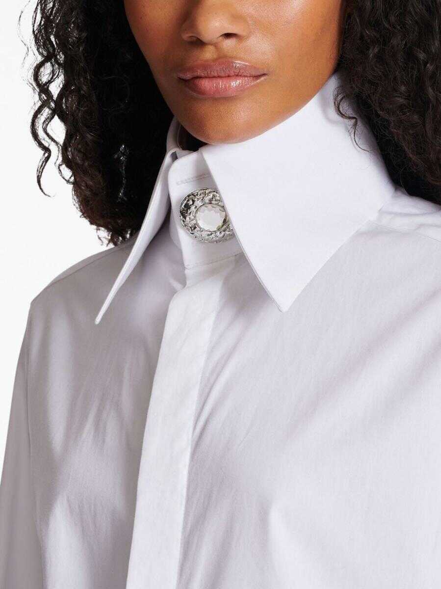 Balmain BALMAIN Jewel-embellished shirt WHITE