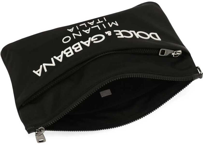 Genti de mana Dolce & Gabbana Pouch With Rubberized Logo BLACK Barbati (BM 11524479) 4