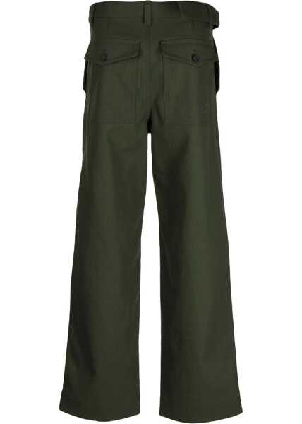 Pantaloni casual MAISON KITSUN Twill Pants GREEN Barbati (BM 11535312) 2