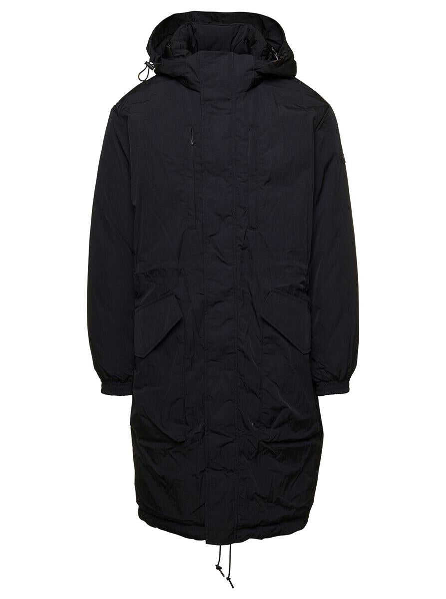 TATRAS \'Rengo\' Black Hooded Parka Jacket with Logo Patch in Nylon Man BLACK