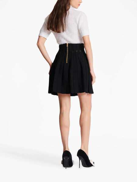 Fuste casual Balmain Skater Skirt BLACK Femei (BM 11551218) 4