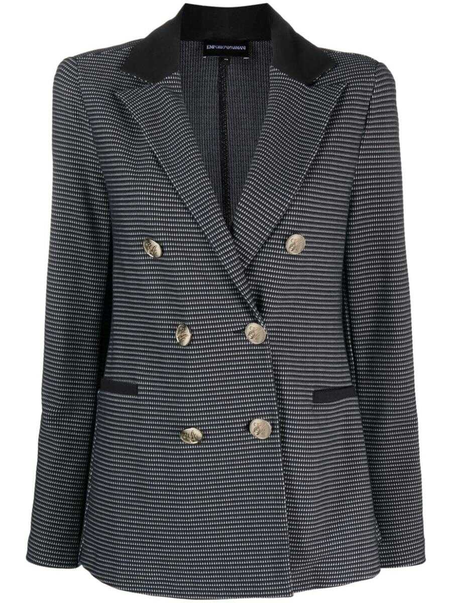 EA7 EA7 EMPORIO ARMANI Double-breasted blazer jacket BLACK