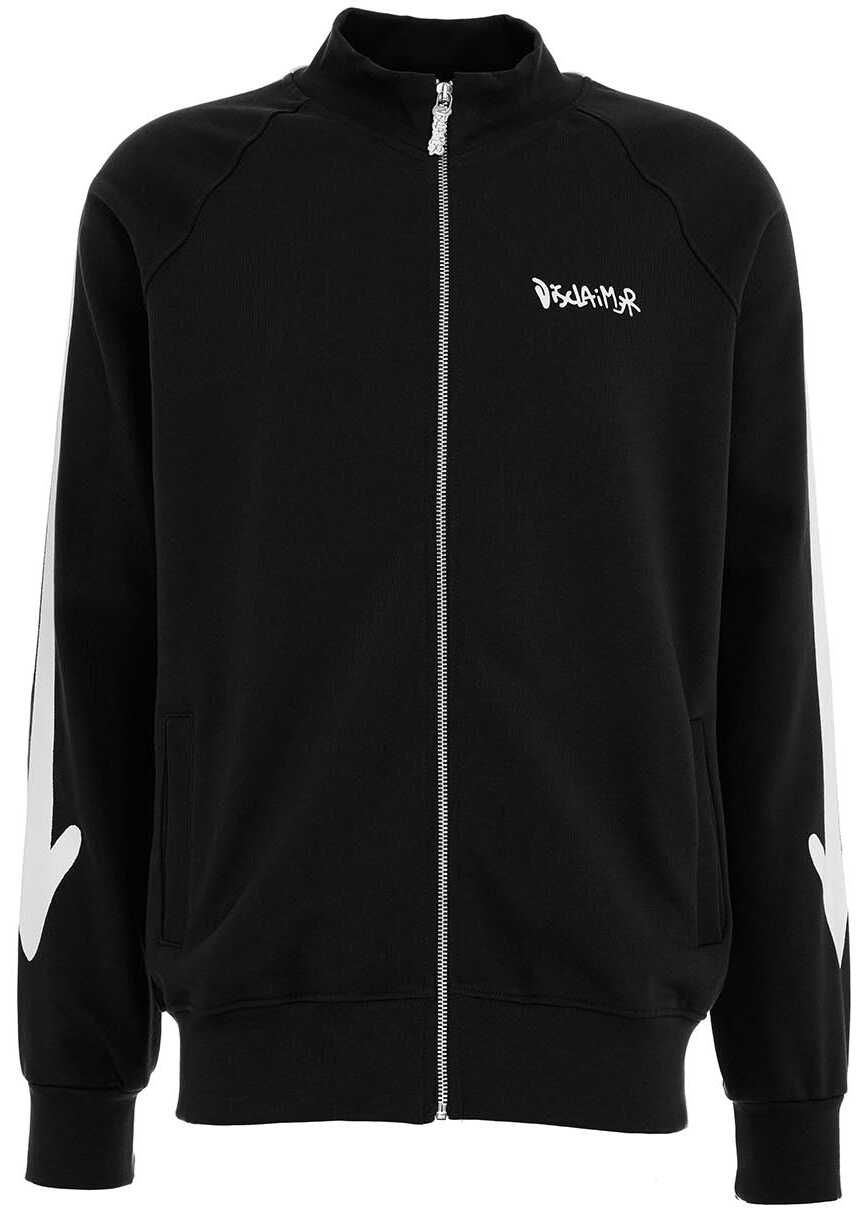 Disclaimer Sweat jacket with logo print Black