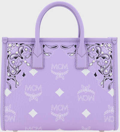 MCM Munchen Handbag BANDANA PURPLE ROSE