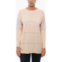 Pulovere Cashmere Crewneck Sweater With Lurex Details Femei