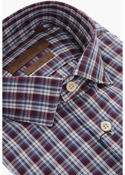 Camasi casual CORNELIANI Id District Check Slim Fit Shirt Burgundy Barbati (BM 11569662) 2