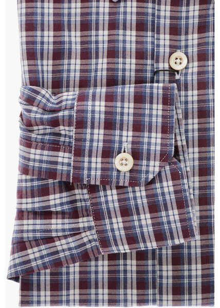 Camasi casual CORNELIANI Id District Check Slim Fit Shirt Burgundy Barbati (BM 11569662) 3