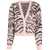 Alessandra Rich Zebra Pattern Knitted Cardigan PINK
