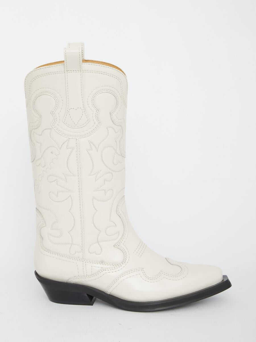 Ganni Western Mid boots WHITE
