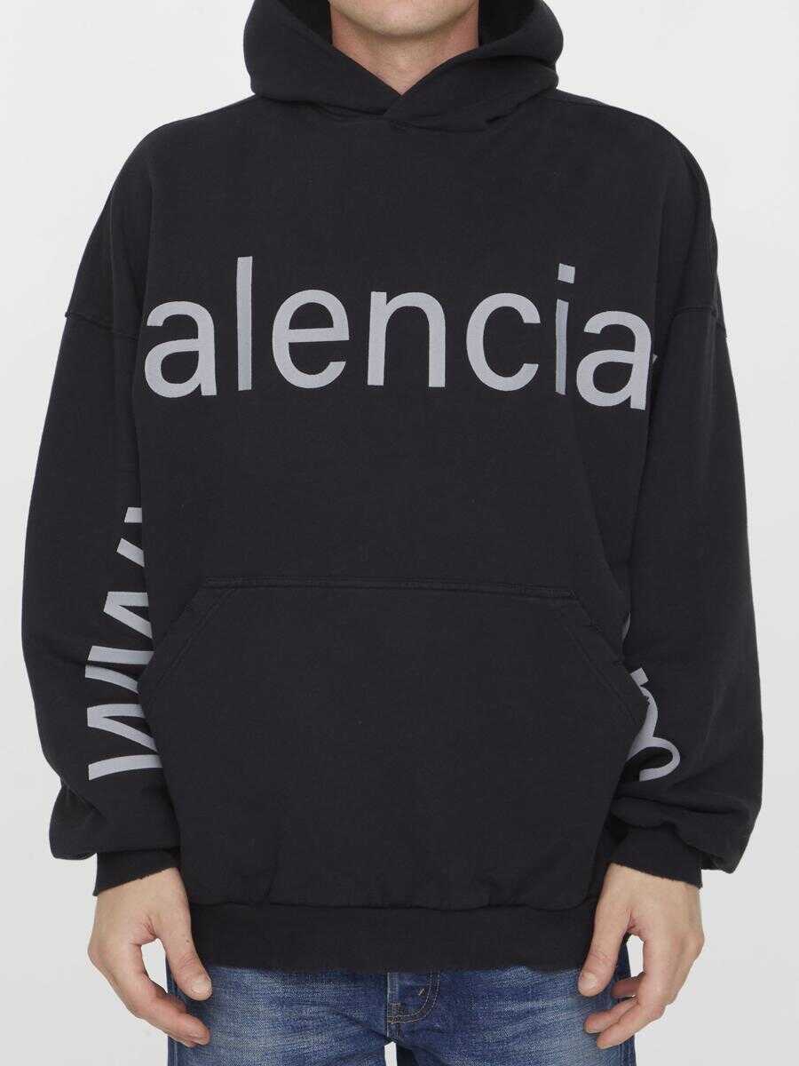 Balenciaga Bal.com Oversize hoodie BLACK