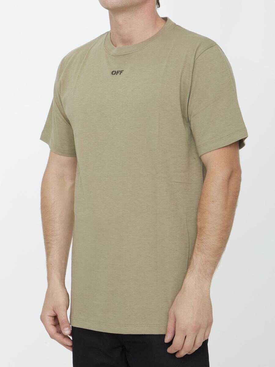 Tricouri Off-White Off Stitch T-Shirt Beige Barbati (BM 11575818) 2
