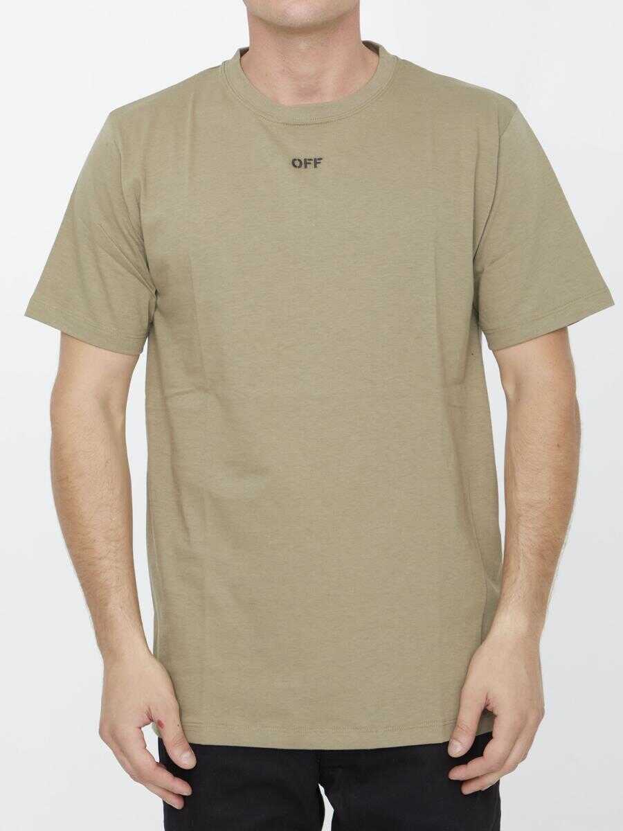 Tricouri Off-White Off Stitch T-Shirt Beige Barbati (BM 11575818) 1