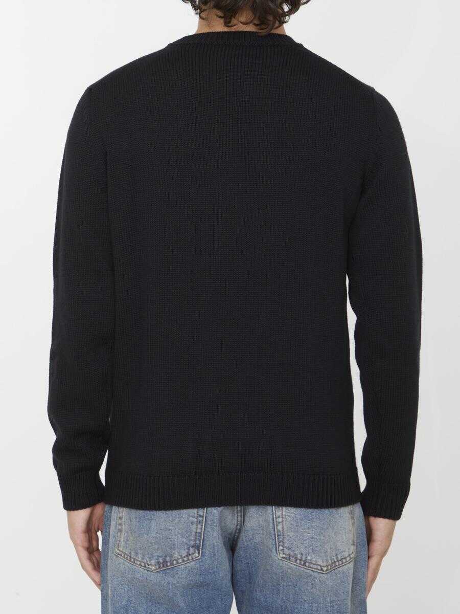 Pulovere Roberto Collina Merino Wool Jumper Black Barbati (BM 11575899) 4