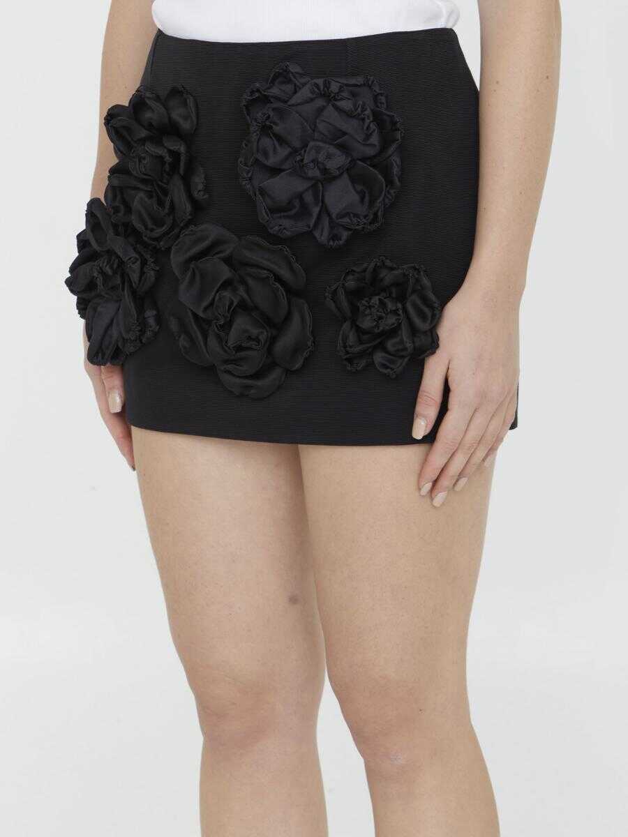 Fuste Dolce & Gabbana Ottoman Miniskirt With Flowers Black Femei (BM 11575998) 2