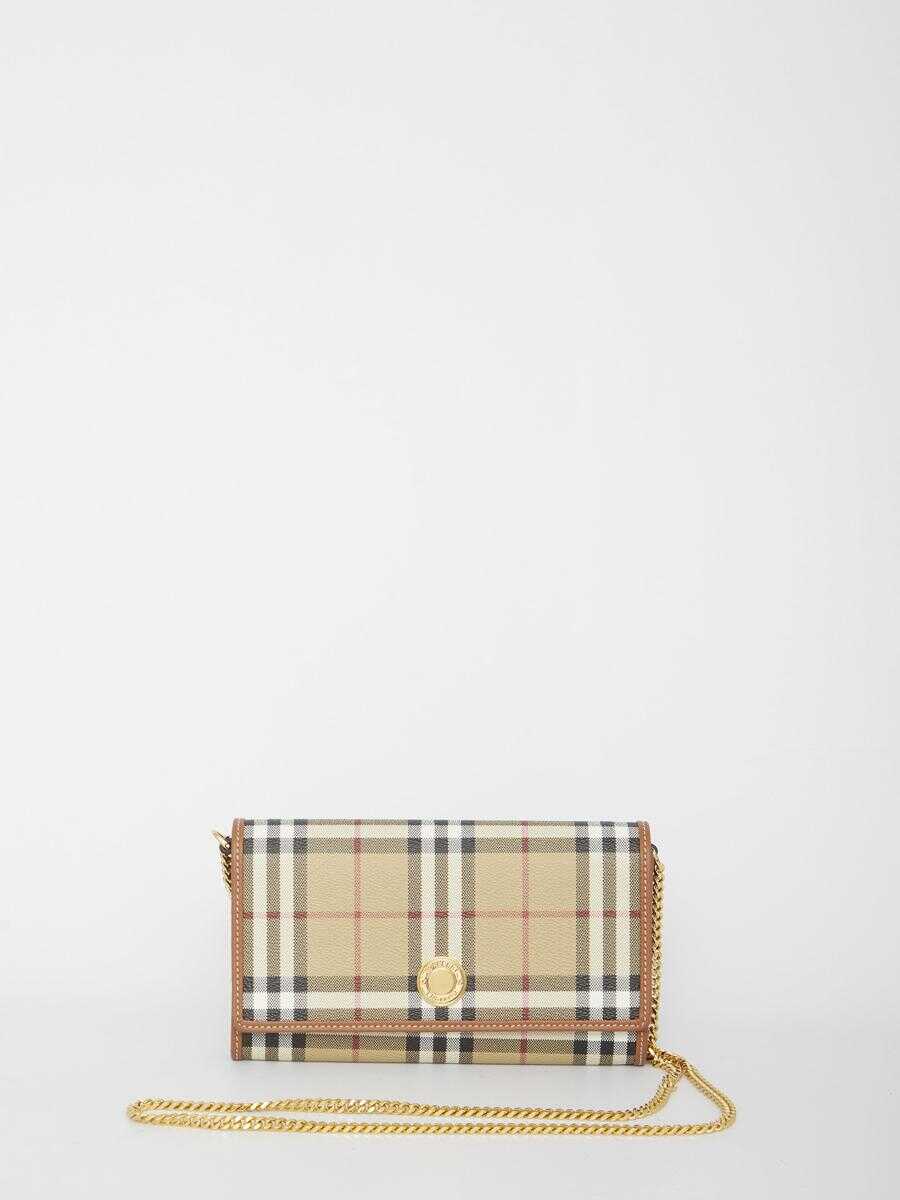 Burberry Check wallet with chain BEIGE
