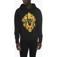 Bluze de trening Jeans Couture Brushed Cotton Hoodie With Baroque Print Decor Barbati