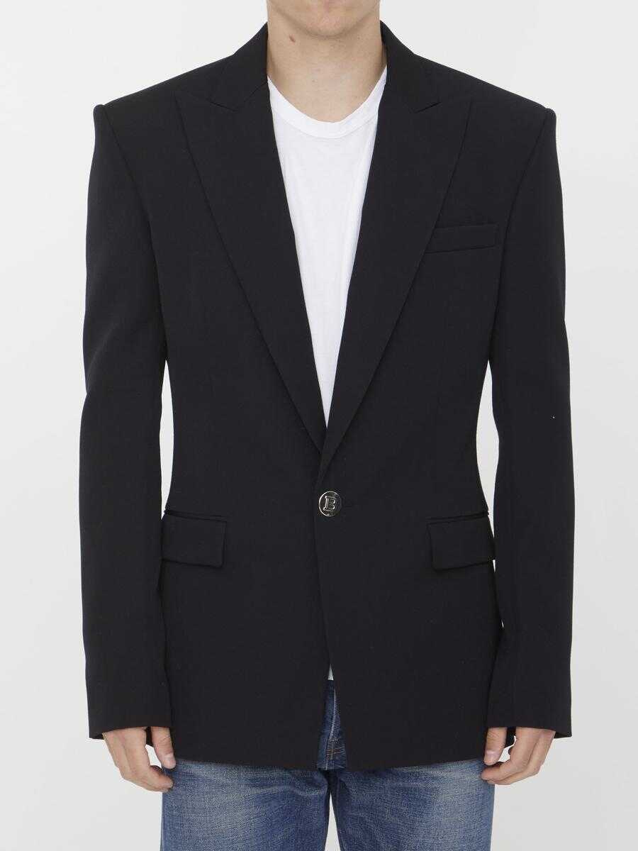 Balmain Black wool jacket BLACK
