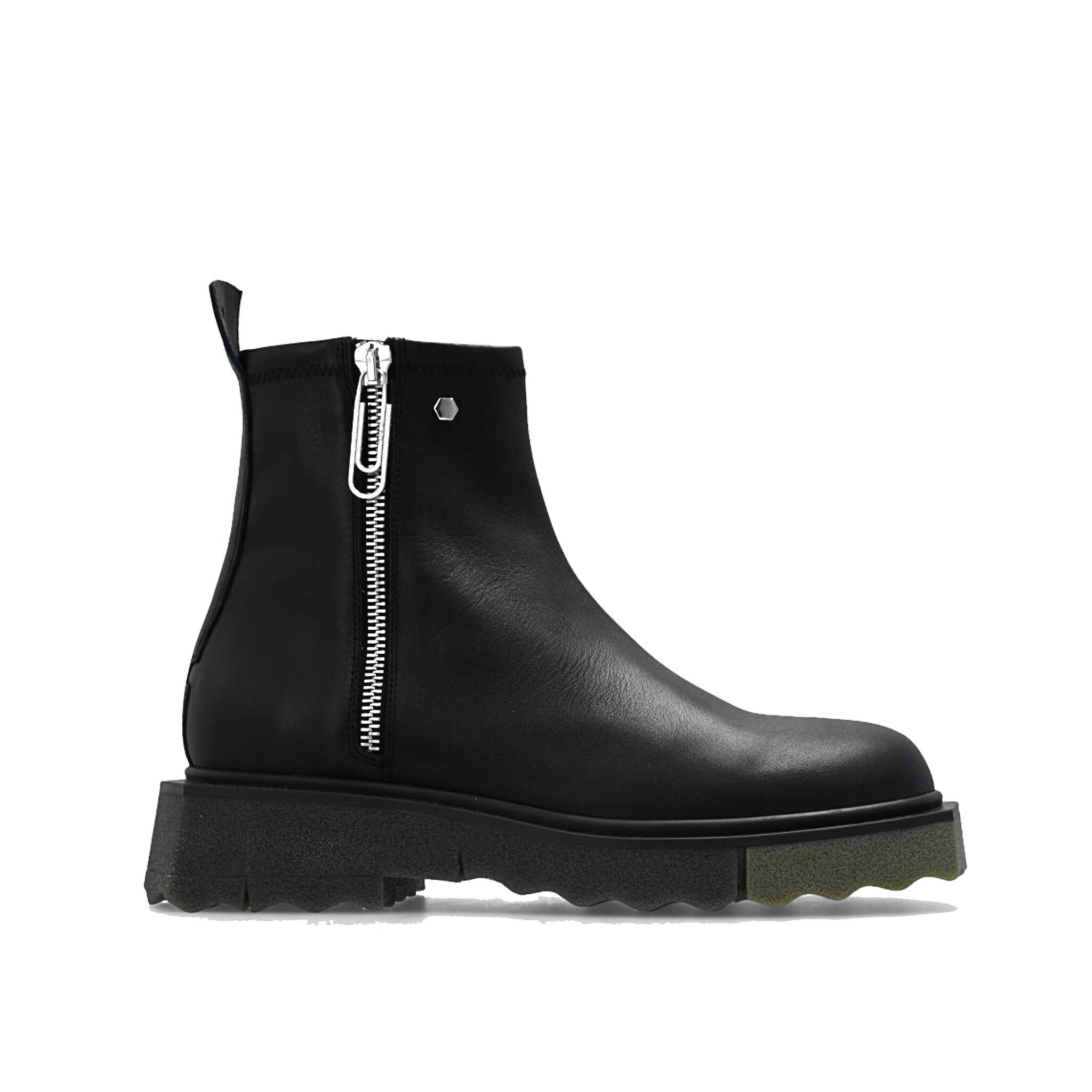 Off-White Ankle Leather Boots Black