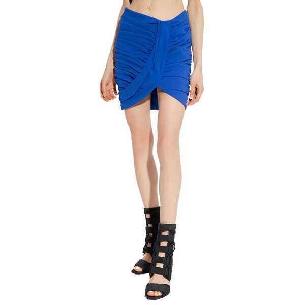 Fuste casual Balmain Mini Draped Skirt Blue Femei (BM 11584572) 2