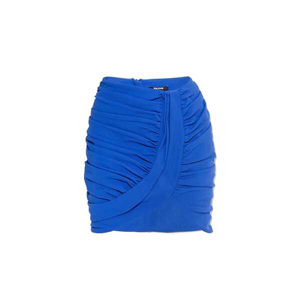 Fuste casual Balmain Mini Draped Skirt Blue Femei (BM 11584572) 1