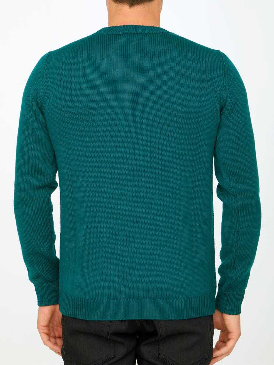 Pulovere Roberto Collina Green Merino Wool Sweater GREEN Barbati (BM 11585193) 4
