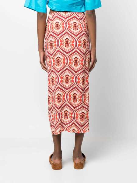 Fuste ETRO Sarong Skirt With Graphic Print ORANGE Femei (BM 11586087) 4