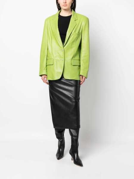 Geci Salvatore Santoro Lime Leather Jacket GREEN Femei (BM 11586642) 2