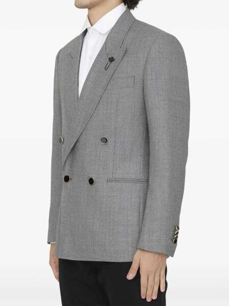Geci Lardini Double-Breasted Wool Jacket GREY Barbati (BM 11588346) 2